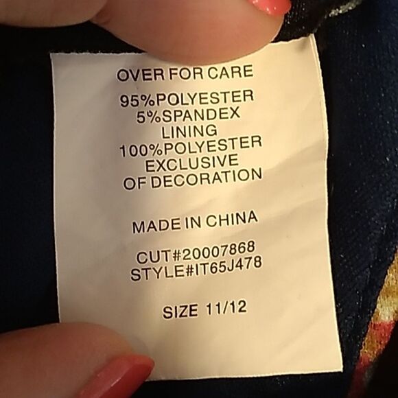 B. Darlin Navy Blue Floral Lace Fit & Flare Formal Vibrant Dress. Size 11/12 - Picture 13 of 13